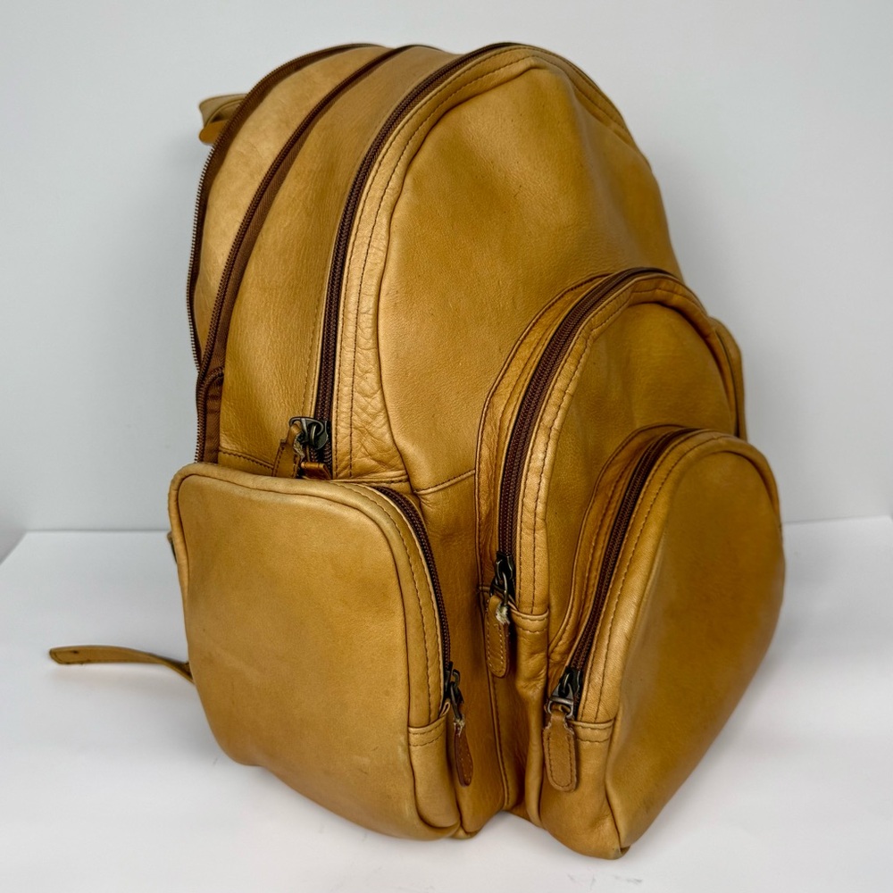 Dorado Classic Tan Leather Expandable Backpack